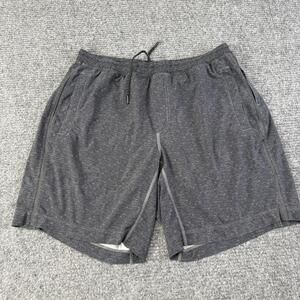 Lululemon Shorts Mens 32 Gray Herringbone Lined Athletic 8.5 Inseam Running Gym